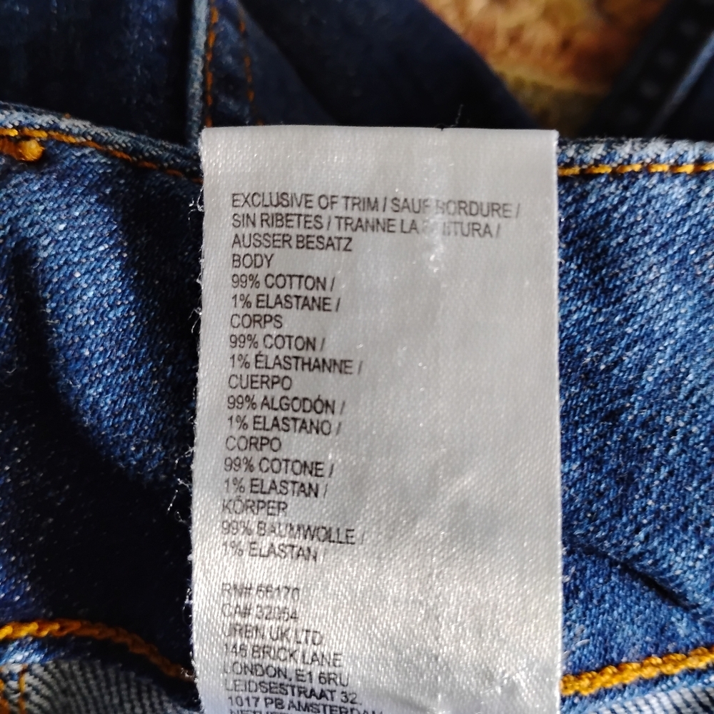 Anthropologie Dark Blue Wide-Leg Denim Jeans (fit approx 32) - Picture 9 of 13